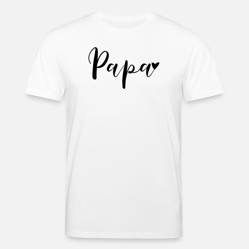 Papa Herz Geschenkidee - Stanley/Stella Unisex Bio-T-Shirt CREATOR  - Weiß