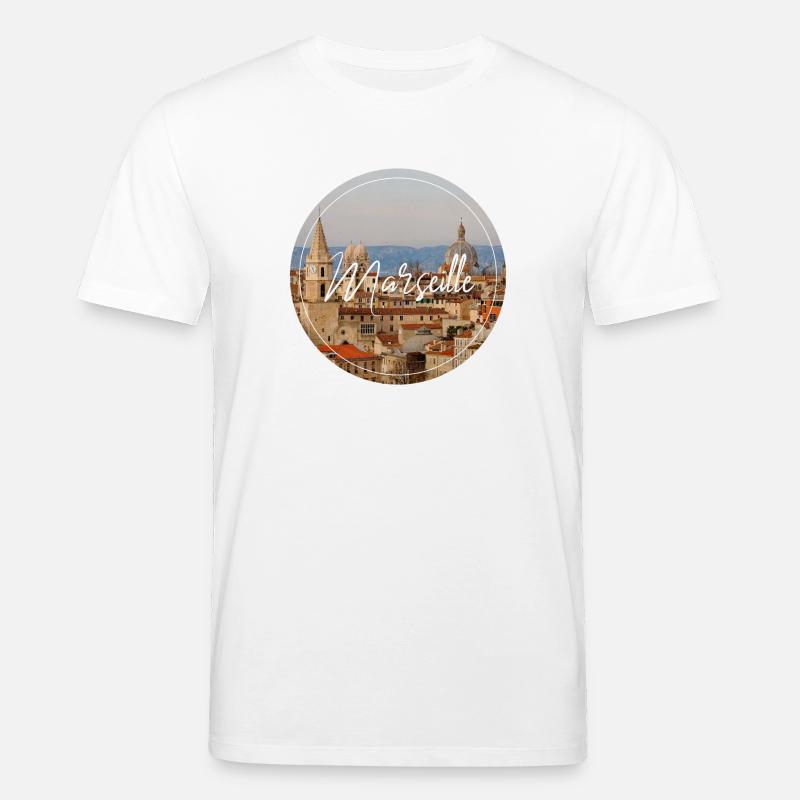 Marseille Stadtansicht Script - Stanley/Stella Unisex Bio-T-Shirt CREATOR  - Weiß