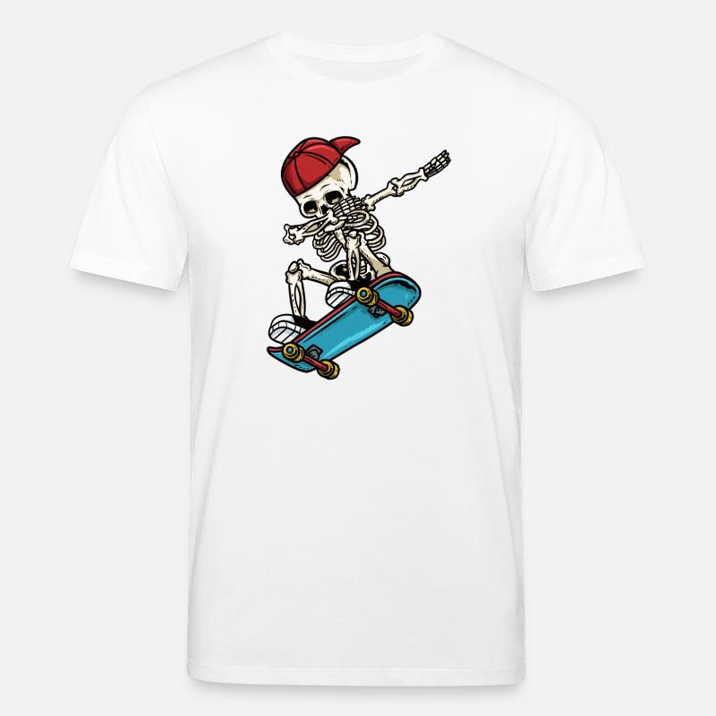 Dabbing Skelett Skateboard - Stanley/Stella Unisex Bio-T-Shirt CREATOR  - Weiß