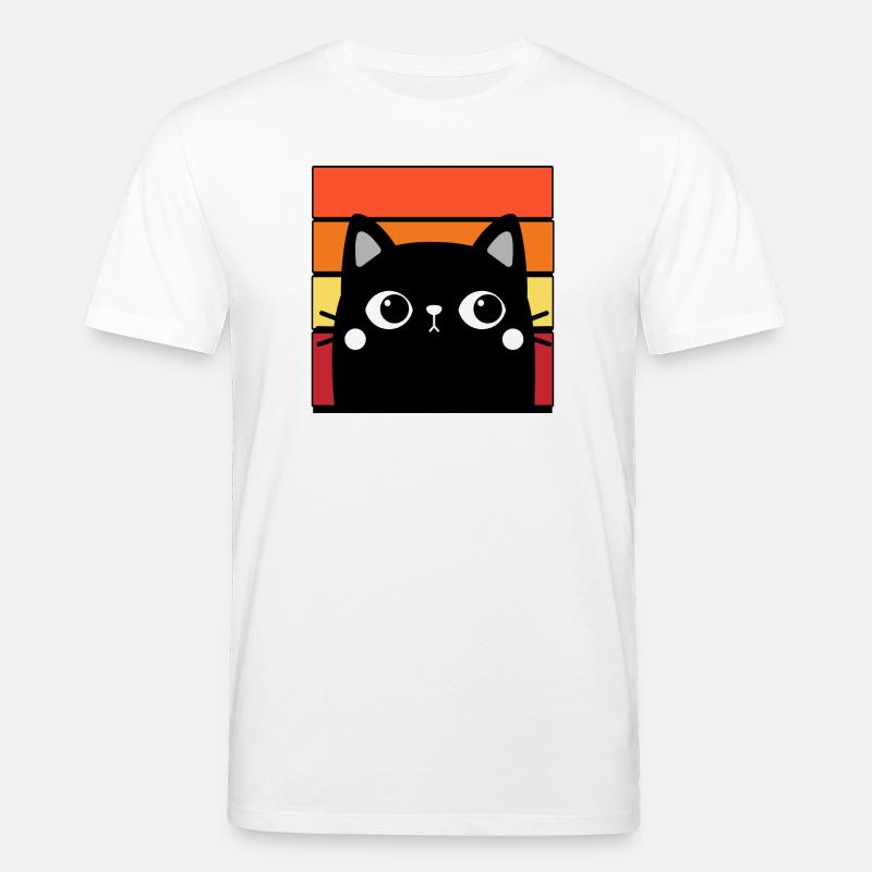 Katze und bunter Hintergrund - Stanley/Stella Unisex Bio-T-Shirt CREATOR  - Weiß