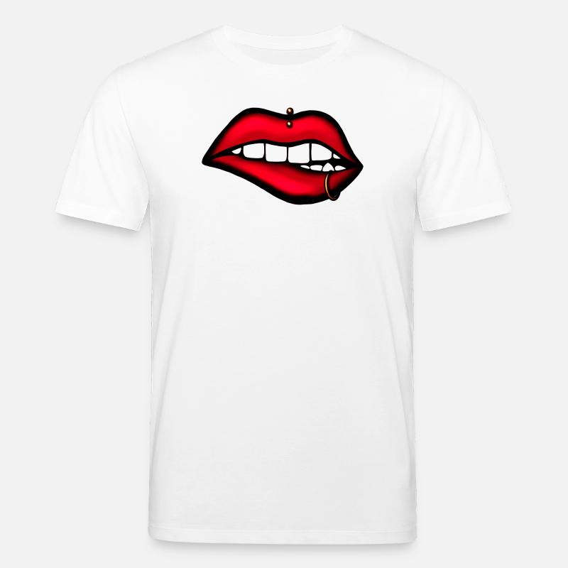 Lippen mit Piercing – Ästhetisches Design - Stanley/Stella Unisex Bio-T-Shirt CREATOR - Weiß
