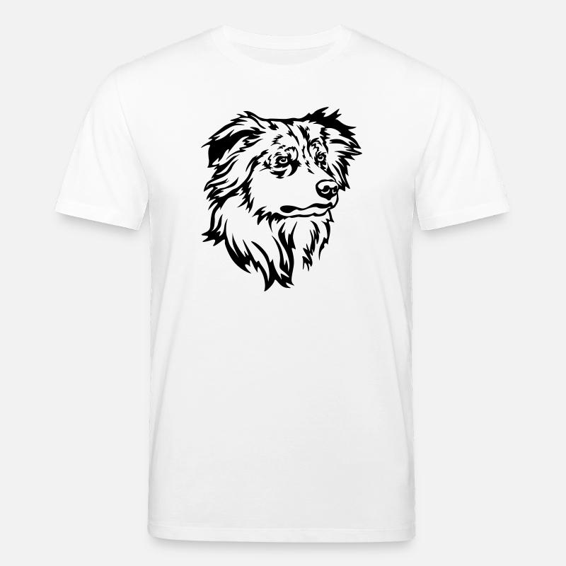 Australian Shepherd Kopf - Stanley/Stella Unisex Bio-T-Shirt CREATOR  - Weiß
