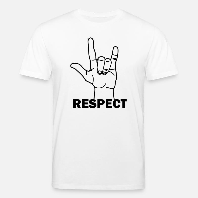 Handgeste Respekt mit Text RESPEKT - Stanley/Stella Unisex Bio-T-Shirt CREATOR  - Weiß