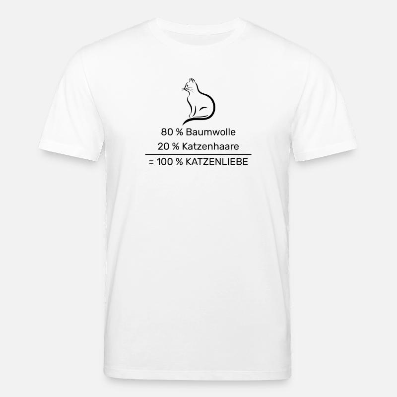 80% Baumwolle 20% Katzenhaare =100% Katzenliebe - Stanley/Stella Unisex Bio-T-Shirt CREATOR  - Weiß
