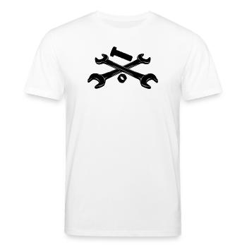 Skruenøgler bolt og møtrik - Stanley/Stella CREATOR økologisk unisex-T-shirt - hvid - Foran - Alina (178cm) & Michal (187cm)