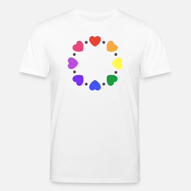 Regenbogen Herzen - Stanley/Stella Unisex Bio-T-Shirt CREATOR  - Weiß