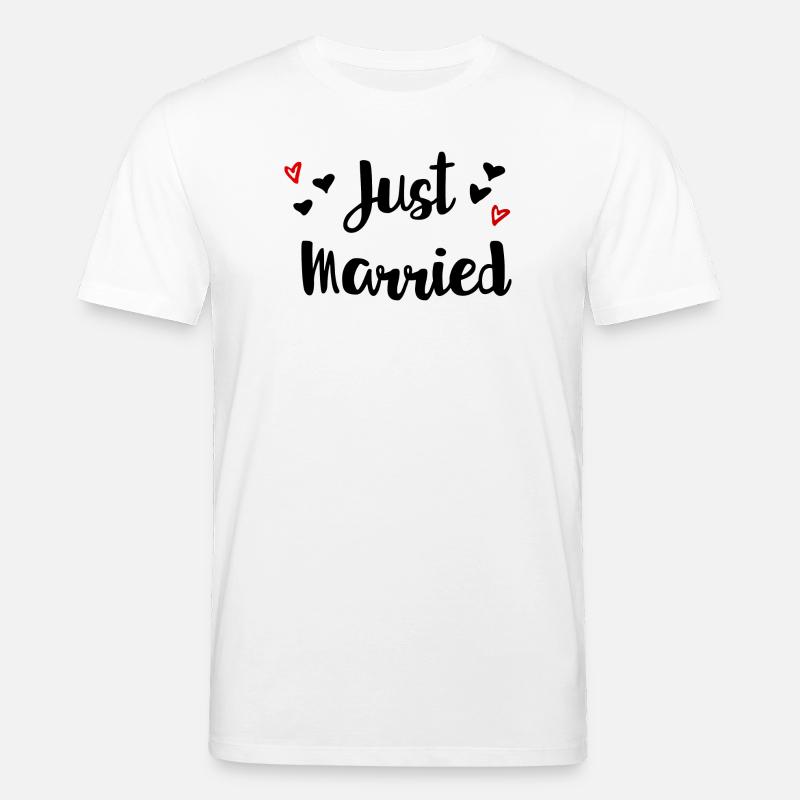 Just married Herzchen Geschenkidee - Stanley/Stella Unisex Bio-T-Shirt CREATOR  - Weiß