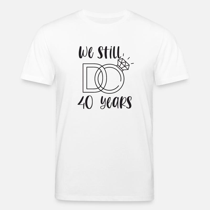 40th Wedding Anniversary Ruby Wedding Wedding Gift - Stanley/Stella CREATOR Unisex Organic T-Shirt - white