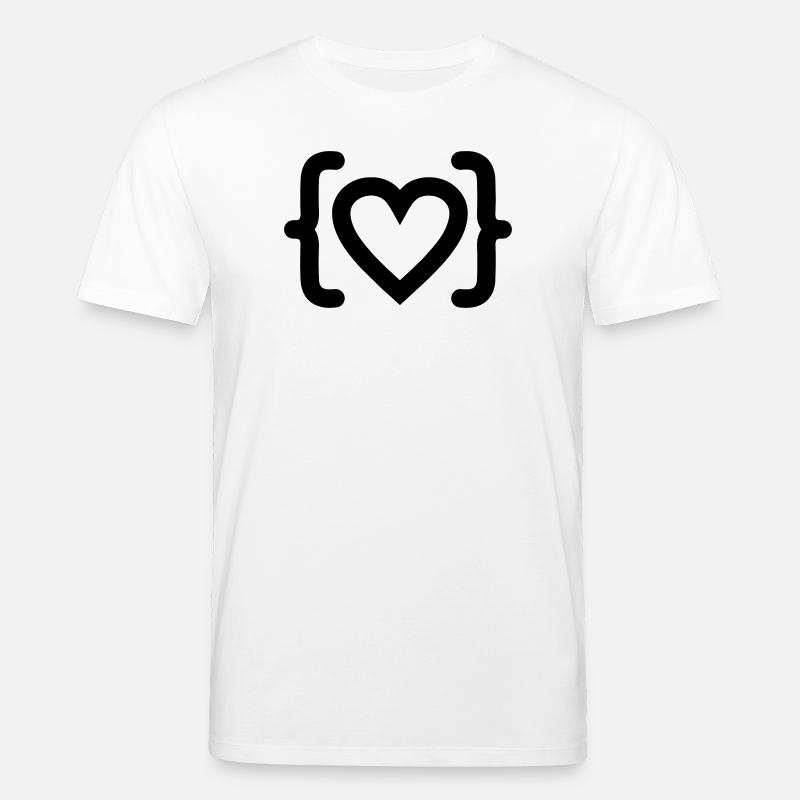 Herz des Programmierer-Code-Logos - Stanley/Stella Unisex Bio-T-Shirt CREATOR  - Weiß