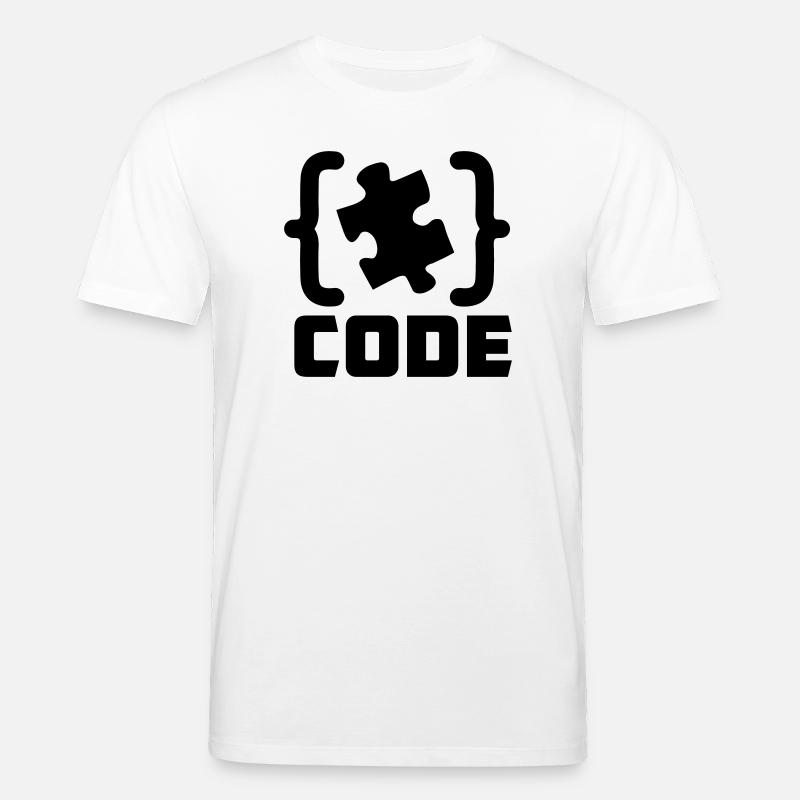 programmer Code puzzle piece solving - Stanley/Stella CREATOR Unisex Organic T-Shirt - white