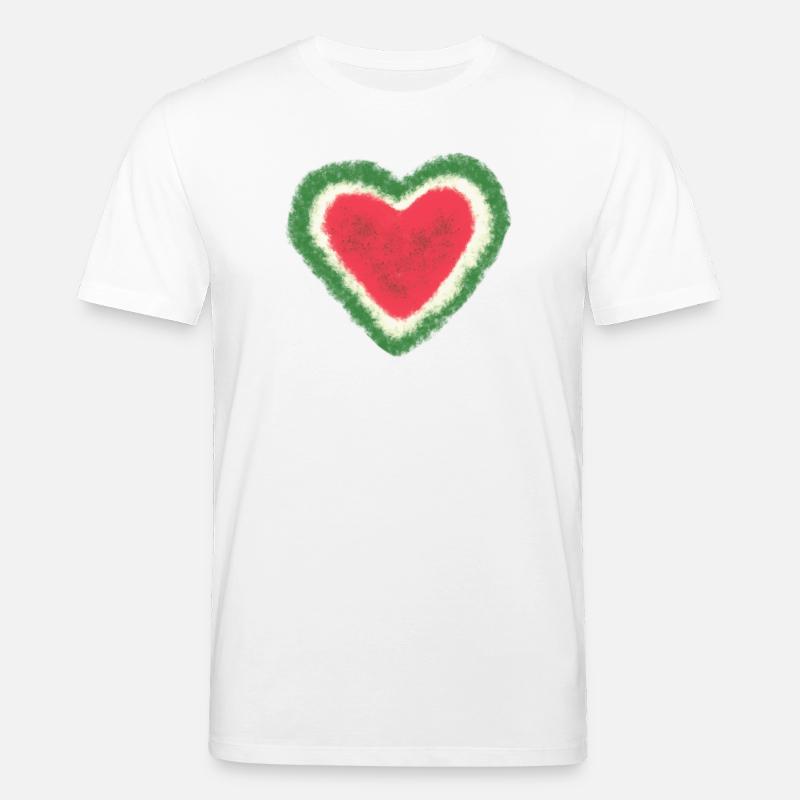 Melone, Wassermelone, Aquarell, Herz - Stanley/Stella Unisex Bio-T-Shirt CREATOR  - Weiß