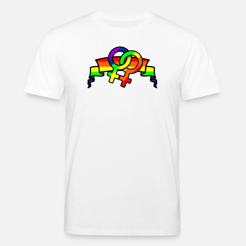 Regenbogen lesbies stolzes Logo - Stanley/Stella Unisex Bio-T-Shirt CREATOR  - Weiß