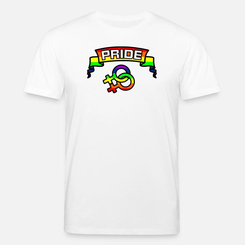 Regenbogen-Lesben stolzes Logo 2 - Stanley/Stella Unisex Bio-T-Shirt CREATOR - Weiß