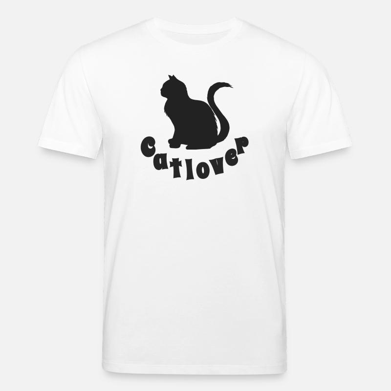 Catlover, Silhouette, Typographie, Samtpfote - Stanley/Stella Unisex Bio-T-Shirt CREATOR  - Weiß