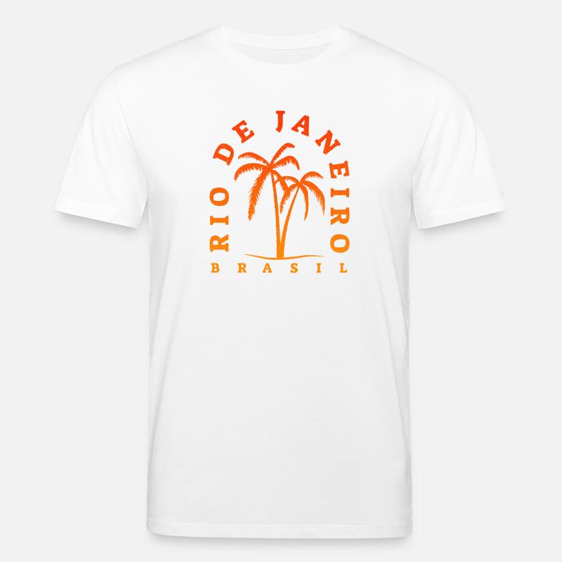 Rio de Janeiro Palm Tree Retro - Stanley/Stella Unisex Bio-T-Shirt CREATOR  - Weiß