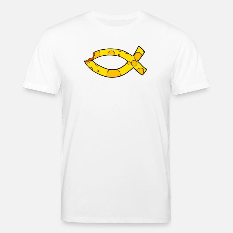 Fisch Symbol Käse - Stanley/Stella Unisex Bio-T-Shirt CREATOR  - Weiß