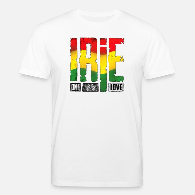 Vibrantes Reggae-Design mit Regenbogenfarben - Stanley/Stella Unisex Bio-T-Shirt CREATOR  - Weiß