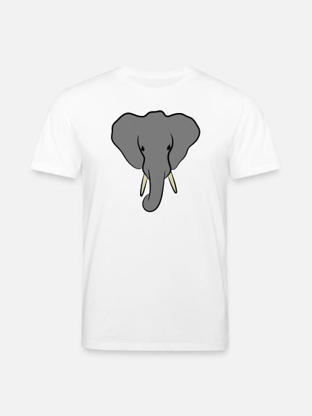 Elephant Head Minimalist - Stanley/Stella CREATOR Unisex Organic T-Shirt - white