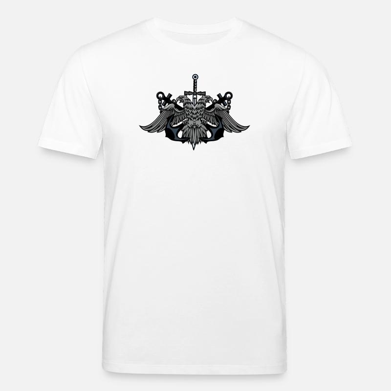 Blason de l’Aigle Jumeau avec épée - T-shirt bio CREATOR Stanley/Stella Unisexe - blanc