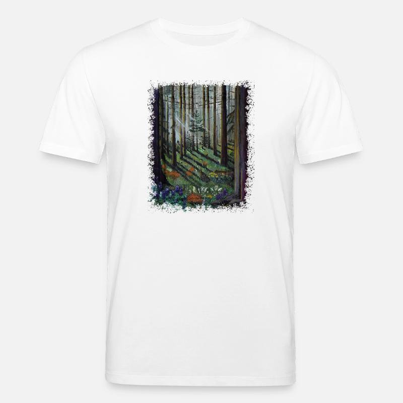 Forêt ensoleillée avec clairière ombragée - T-shirt bio CREATOR Stanley/Stella Unisexe - blanc