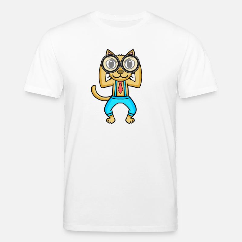 Teleskop Astronomie Astronom Katze - Stanley/Stella Unisex Bio-T-Shirt CREATOR - Weiß
