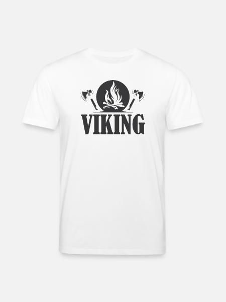 viking icon axe symbol fire graphic - Stanley/Stella CREATOR Unisex Organic T-Shirt - white