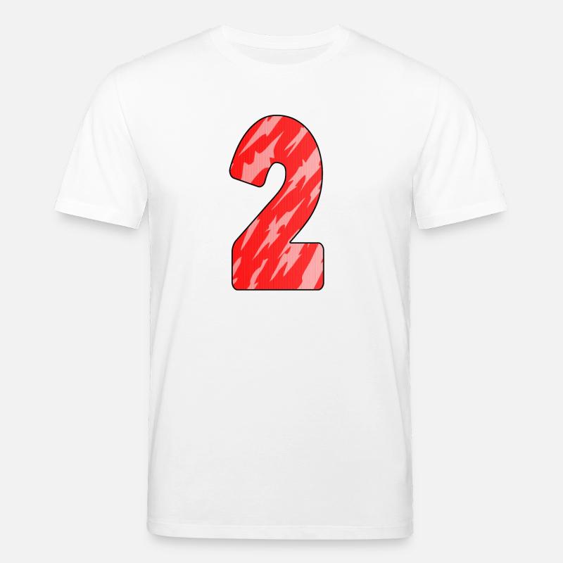Number 2 Red Pattern - Stanley/Stella CREATOR Unisex Organic T-Shirt - white