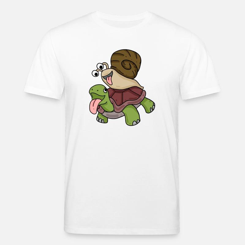 Turtle and snail - Stanley/Stella CREATOR Unisex Organic T-Shirt - white