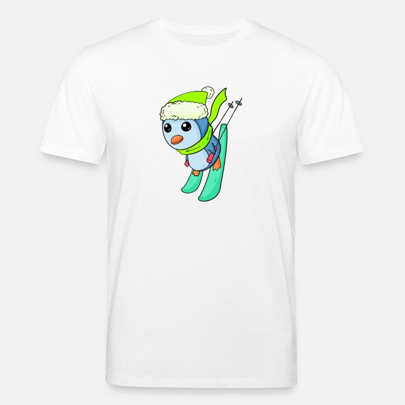 Penguin Ski Ski d’hiver - T-shirt bio CREATOR Stanley/Stella Unisexe - blanc
