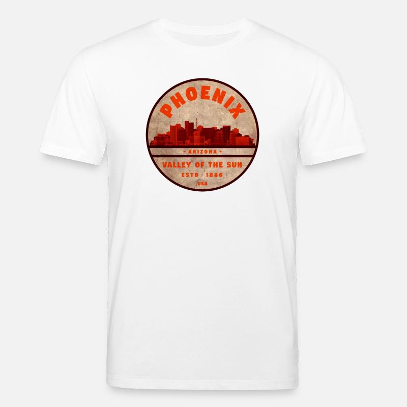 Phoenix Skyline Retro Abzeichen - Stanley/Stella Unisex Bio-T-Shirt CREATOR  - Weiß