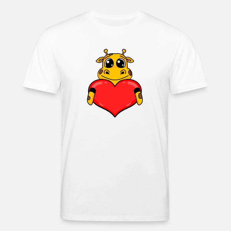 Giraffe mit Herz - Liebe Romantisch - Stanley/Stella Unisex Bio-T-Shirt CREATOR  - Weiß
