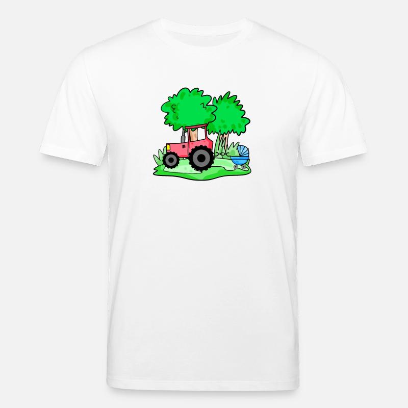 Traktor mit Babywagen - Stanley/Stella Unisex Bio-T-Shirt CREATOR  - Weiß