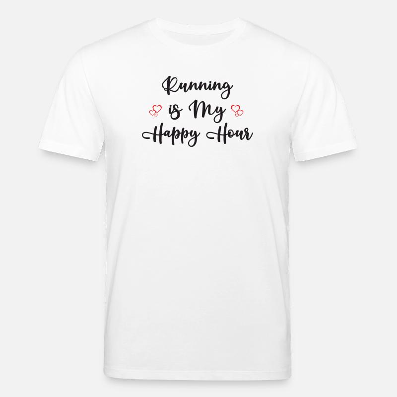 Courir est mon Happy Hour - T-shirt bio CREATOR Stanley/Stella Unisexe - blanc