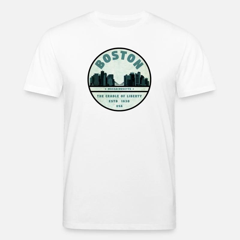 Boston Skyline Cradle Tee - Stanley/Stella Unisex Bio-T-Shirt CREATOR  - Weiß