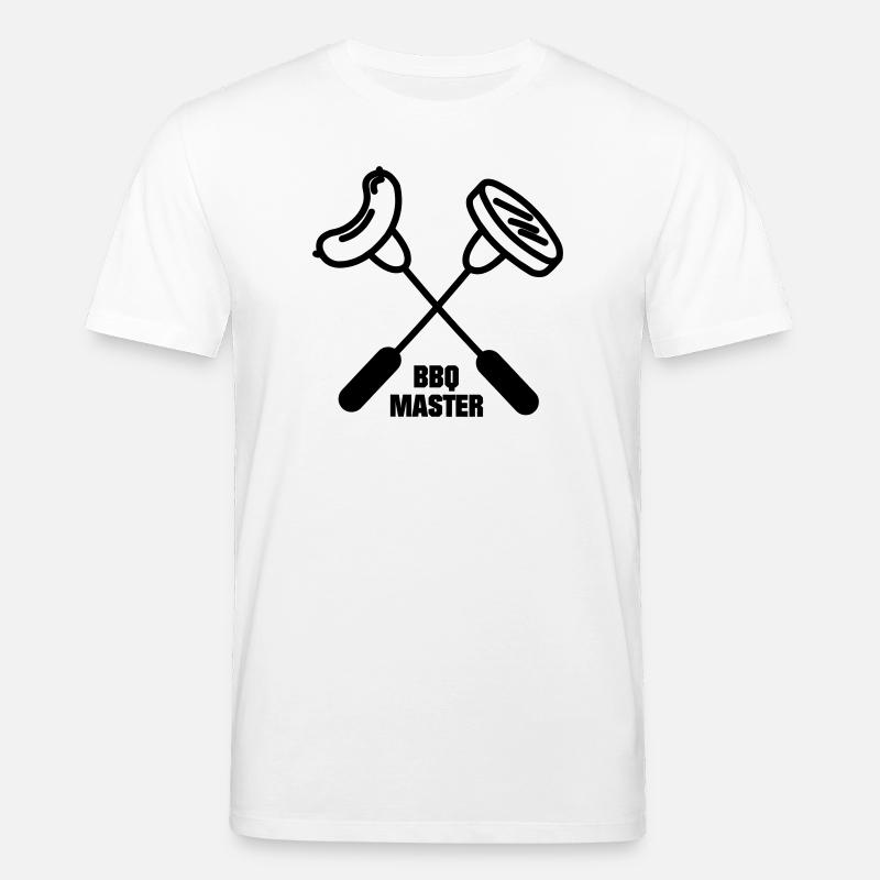 BBQ master avec deux fourchettes croisées - T-shirt bio CREATOR Stanley/Stella Unisexe - blanc