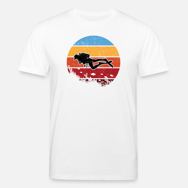 Sunset Diver Silhouette - Stanley/Stella Unisex Bio-T-Shirt CREATOR  - Weiß