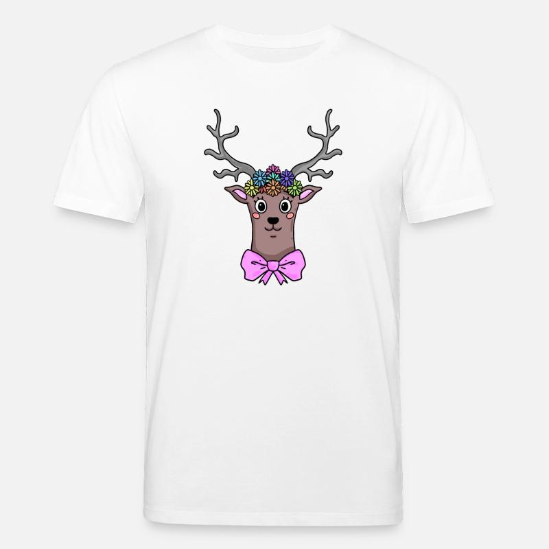 Reh Hirsch Illustration Geschenk - Stanley/Stella Unisex Bio-T-Shirt CREATOR  - Weiß