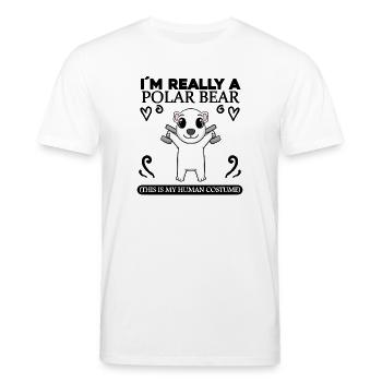 L’ours polaire et la forme physique - T-shirt bio CREATOR Stanley/Stella Unisexe - blanc - Devant - Alina (178cm) & Michal (187cm)