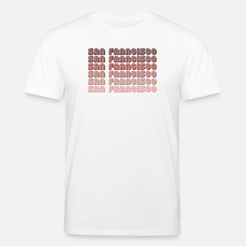 San Francisco Grid Gradient Pattern - Stanley/Stella CREATOR Unisex Organic T-Shirt - white