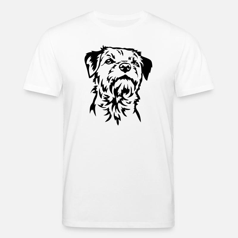 Border Terrier Kopf - Stanley/Stella Unisex Bio-T-Shirt CREATOR  - Weiß