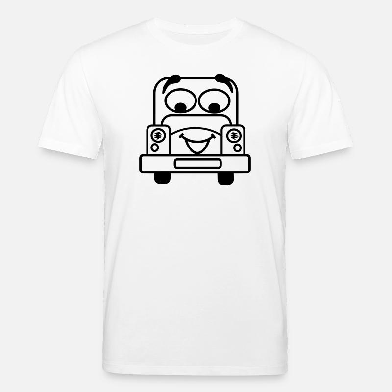 Fröhliches Auto mit transparentem Gesicht - Stanley/Stella Unisex Bio-T-Shirt CREATOR  - Weiß