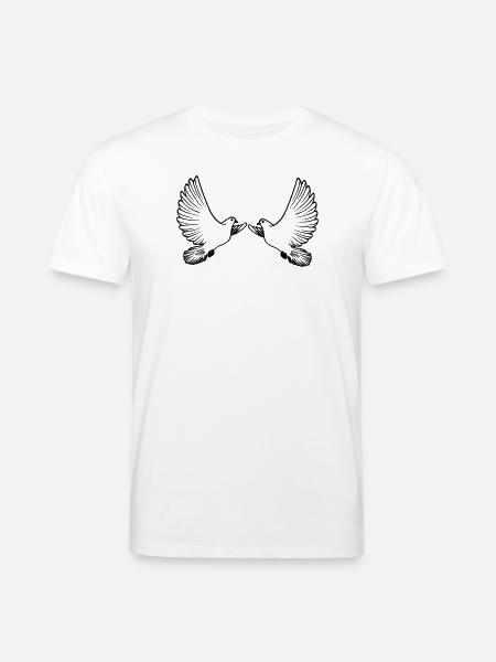 Two pigeons transparent - Stanley/Stella CREATOR Unisex Organic T-Shirt - white