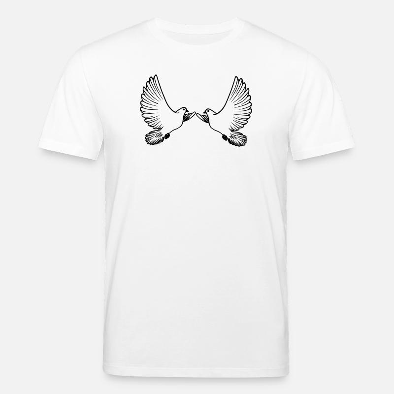 Zwei Tauben transparent - Stanley/Stella Unisex Bio-T-Shirt CREATOR  - Weiß