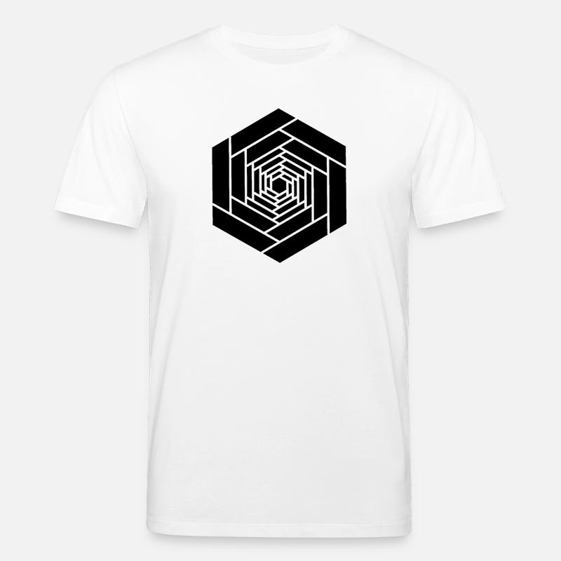 Hexagone infini noir fleur - T-shirt bio CREATOR Stanley/Stella Unisexe - blanc