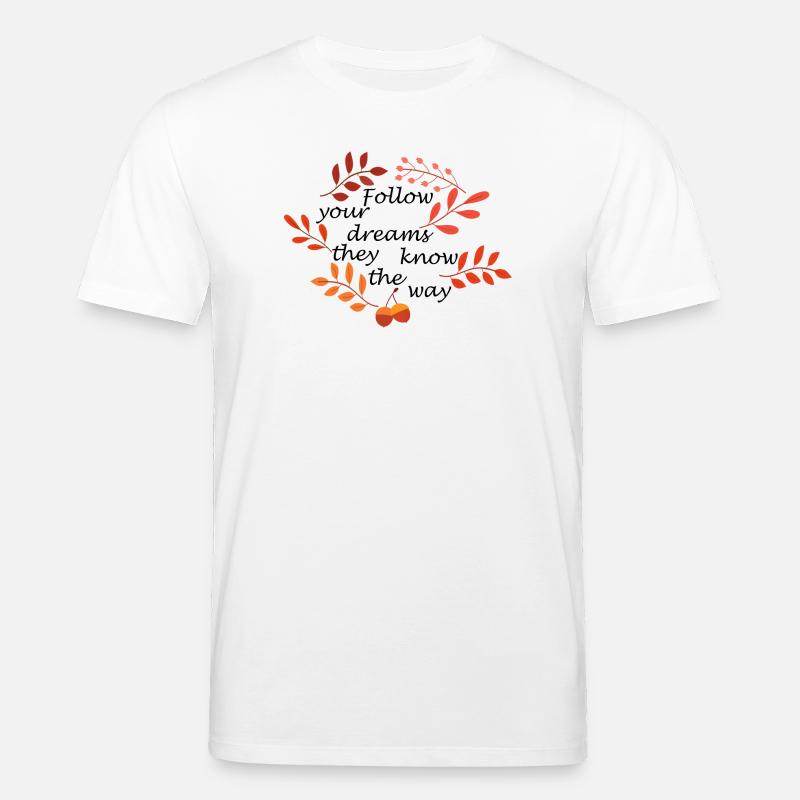 Herbstlaub und Eicheln Muster - Stanley/Stella Unisex Bio-T-Shirt CREATOR  - Weiß