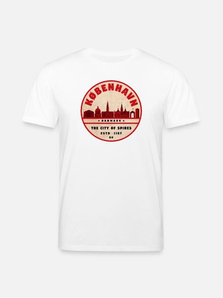 København Retro City Silhouette - Stanley/Stella CREATOR Unisex Organic T-Shirt - white