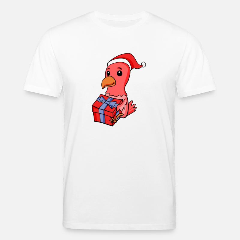 Weihnachten Huhn Baby mit Geschenk - Stanley/Stella Unisex Bio-T-Shirt CREATOR  - Weiß