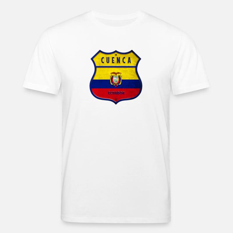 Cuenca Drapeaux de l'Equateur - T-shirt bio CREATOR Stanley/Stella Unisexe - blanc