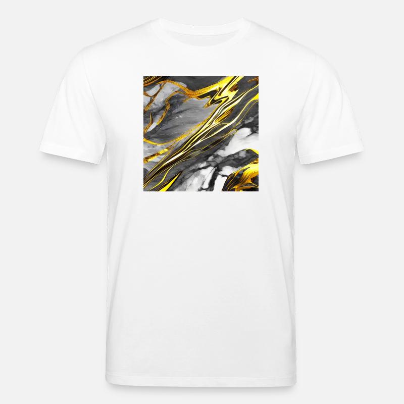 Marmor Schwarz Gold Textur - Stanley/Stella Unisex Bio-T-Shirt CREATOR  - Weiß