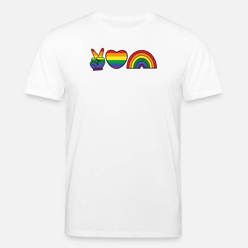Rainbow Heart Equality Lgbt Homo - T-shirt bio CREATOR Stanley/Stella Unisexe - blanc